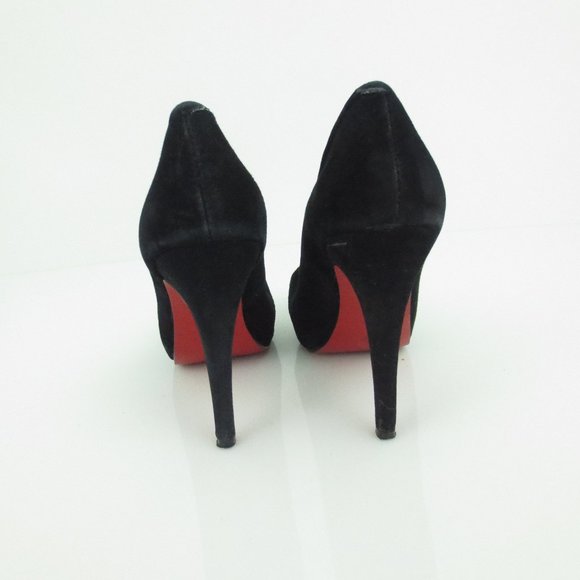Christian Louboutin BIANCA 120 Black Suede Leather Platform Heels Pumps Shoes 37 - Picture 4 of 5